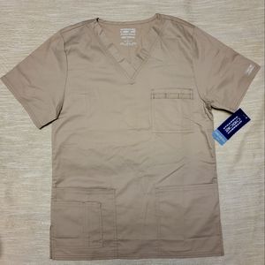 Cherokee unisex scrubs top, Khaki, XS